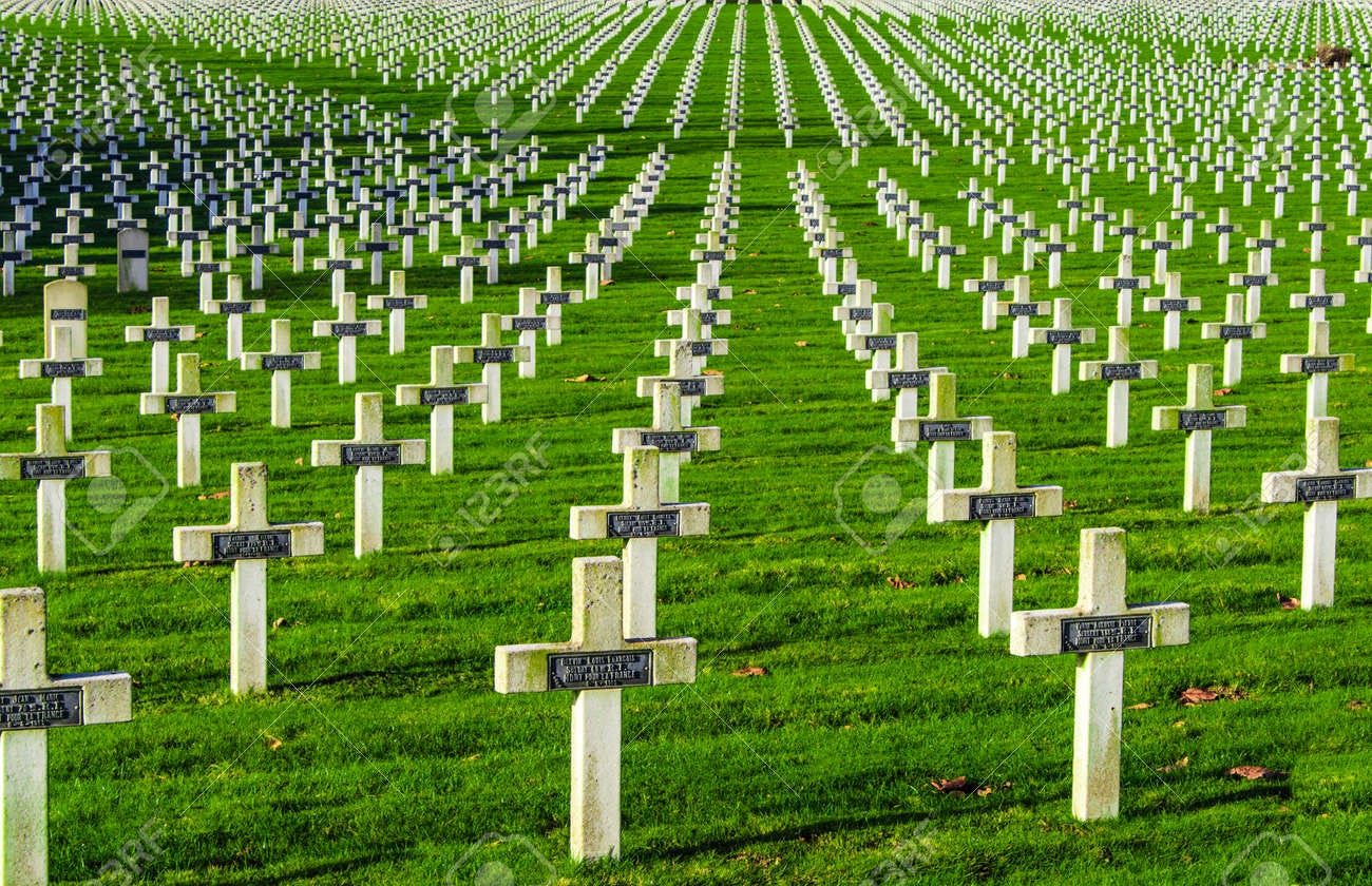 Cemetery World War One In France Vimy La Targette Stock Photo, Picture And  Royalty Free Image. Image 35063171.