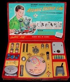 Yes...kids were tougher then. Marketed as a toy for kids, U-238 Atomic Energy Labs came with three different types of live uranium ore and a Geiger counter.