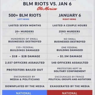 BLM Riots vs Jan 6 Infographic - Blind