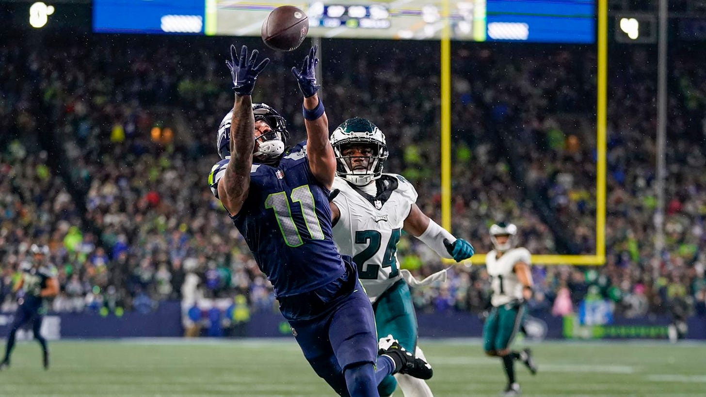 Seahawks vs. Eagles: Last-minute Jaxon Smith-Njigba touchdown stuns ailing  Philadelphia in damaging loss to Seattle | CNN