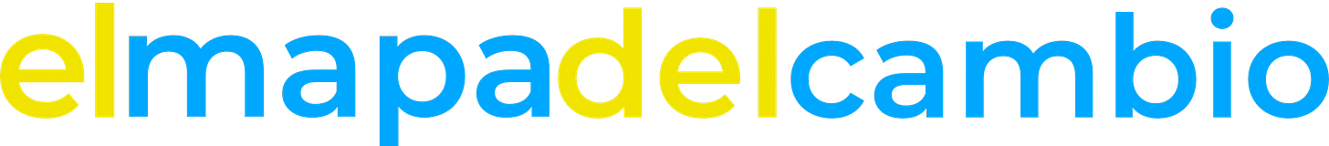 logo el mapadel cambio en letras amarillas y azules
