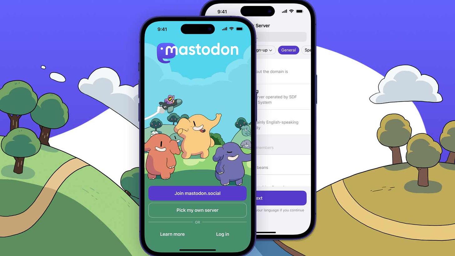 Mastodon sign-up on an iPhone 14 Pro