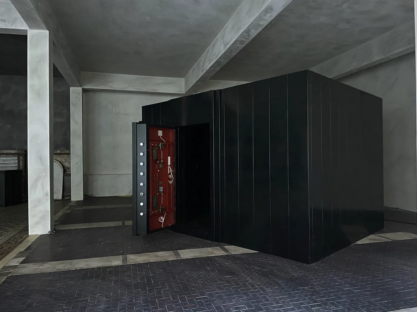 Storage vault with priceless artwork, piece by Andrei Molodkin