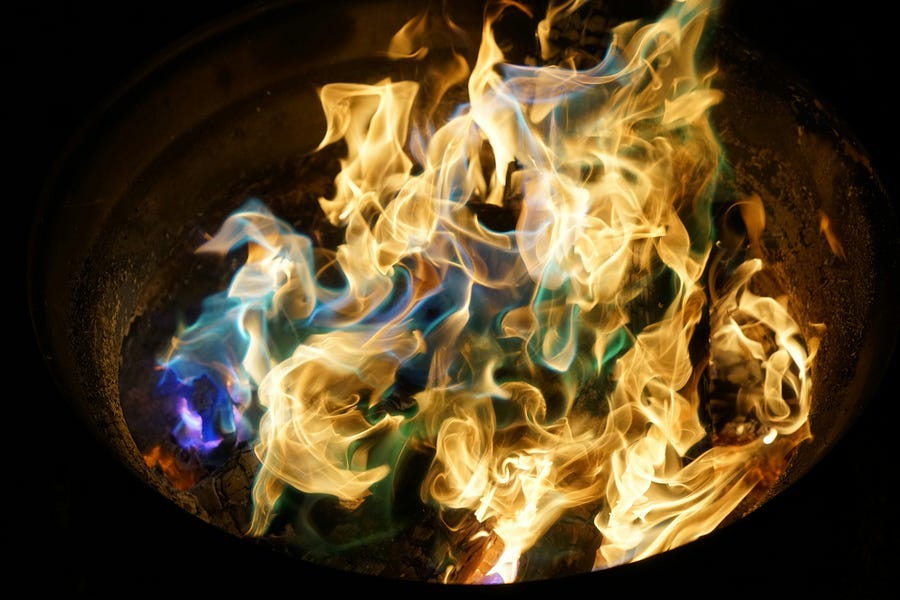 Flames in a bowl.