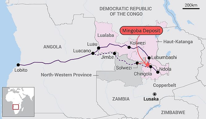 lobito corridor rail works showing mingoba deposit