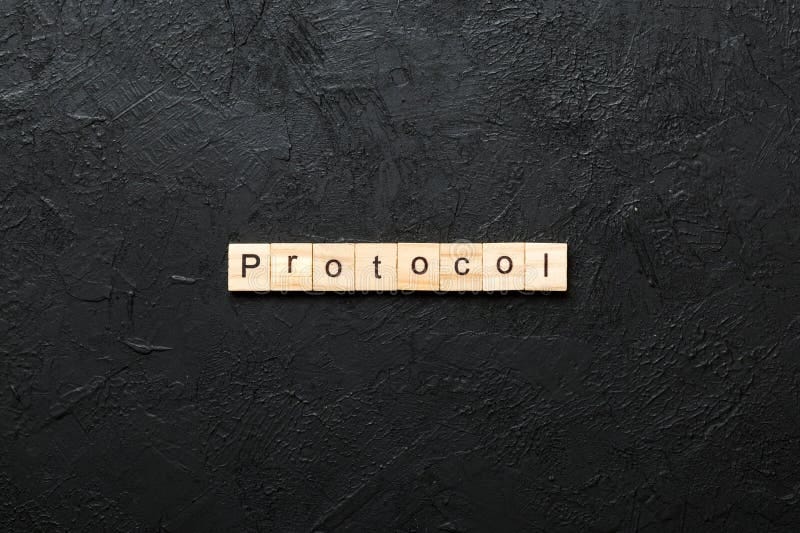 PROTOCOL Word Written on Wood Block. PROTOCOL Text on Cement Table for Your  Desing, Concept Stock Photo - Image of polite, text: 316707906