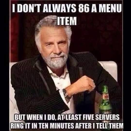 Bar/Server/Kitchen Restaurant Lingo 1/28 - The More You Know post - Imgur