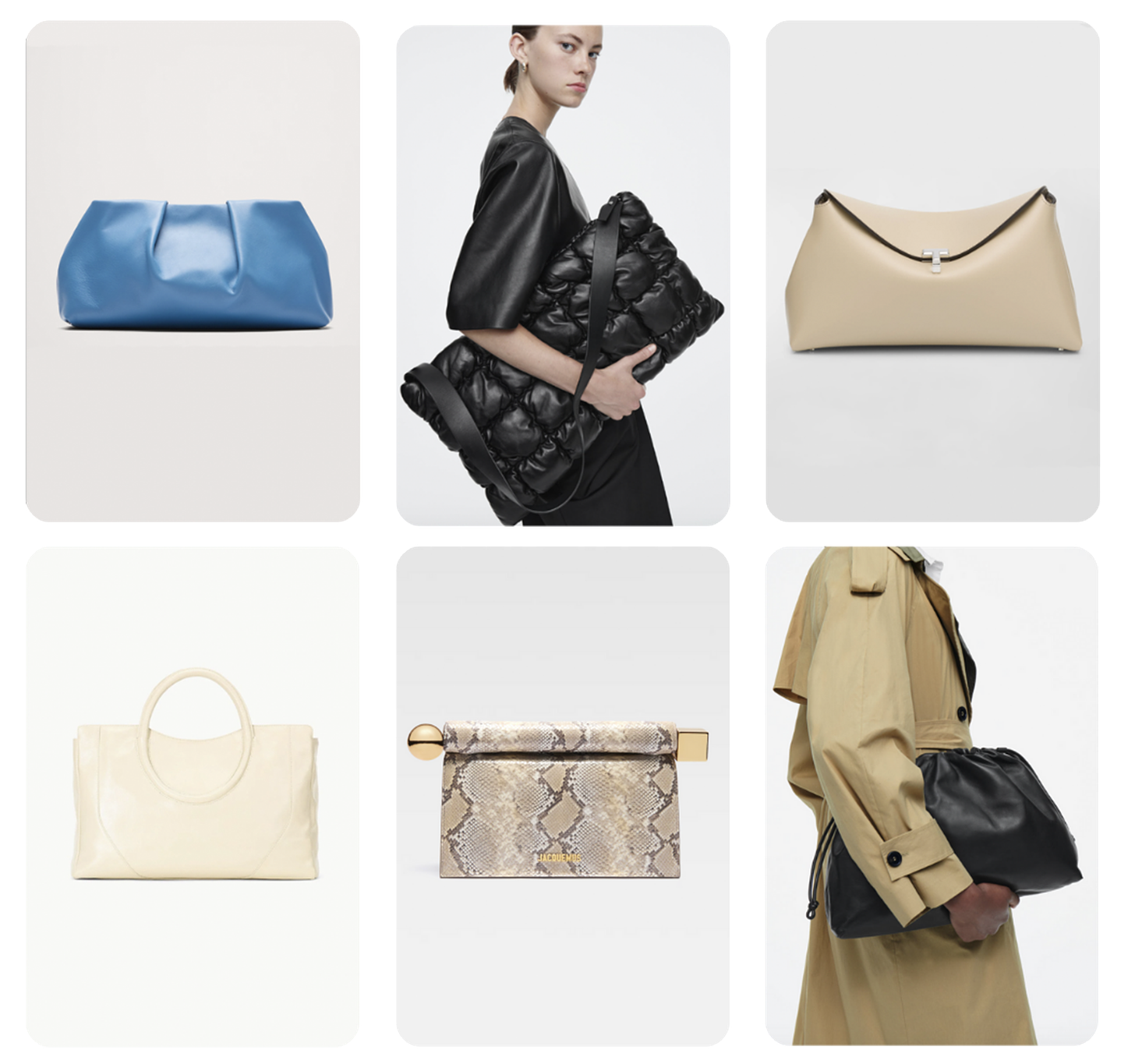 Handbags from various brands.