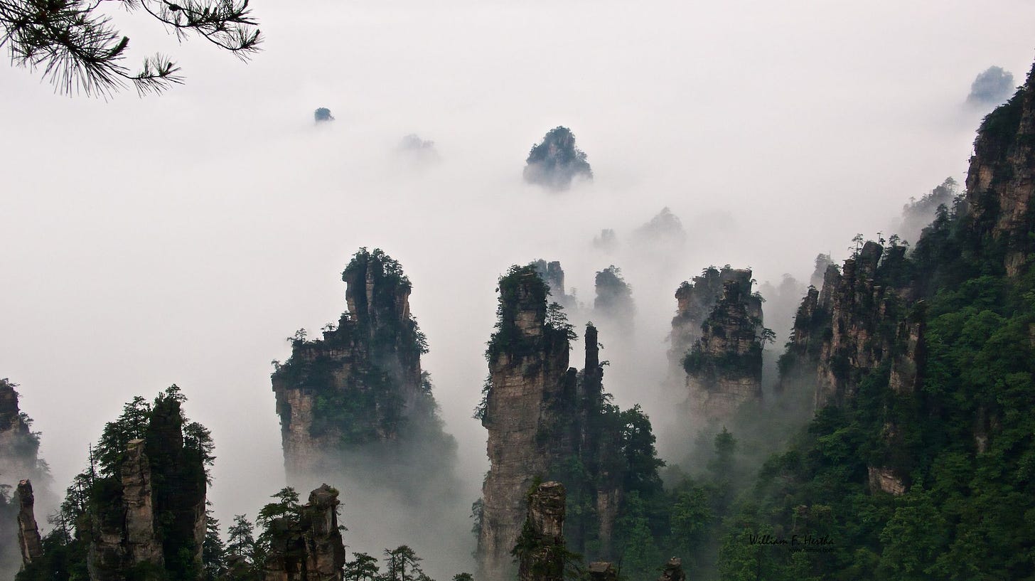 Walking through the Tianzi Mountains