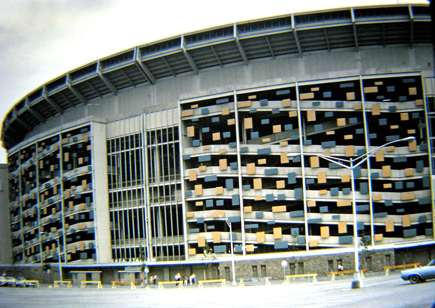 Shea Stadium exterior, circa 1965
