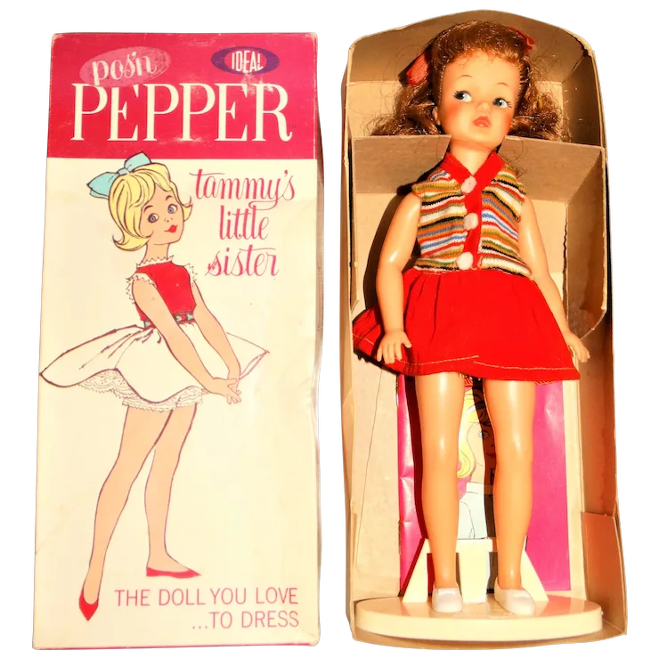 Ideal Vintage Light Brunette Straight Leg Pepper Doll w/Box - image 1 of 11 Ideal Vintage Light Brunette Straight Leg Pepper Doll w/Box - image 1 of 11
