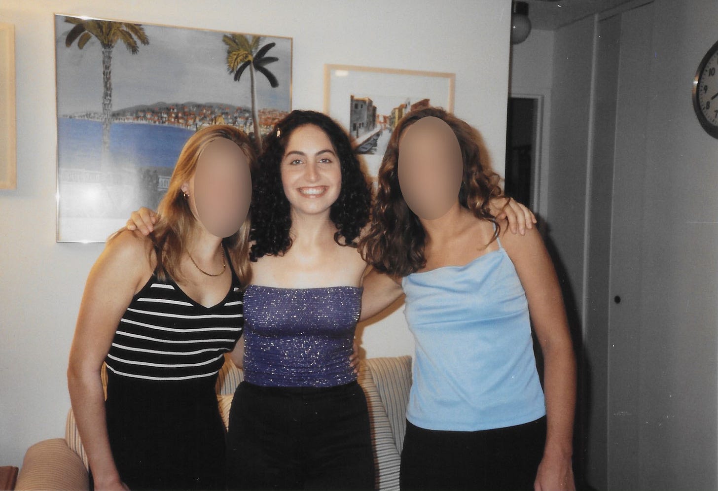 Jennifer Garam with her two roommates in her first apartment in New York City