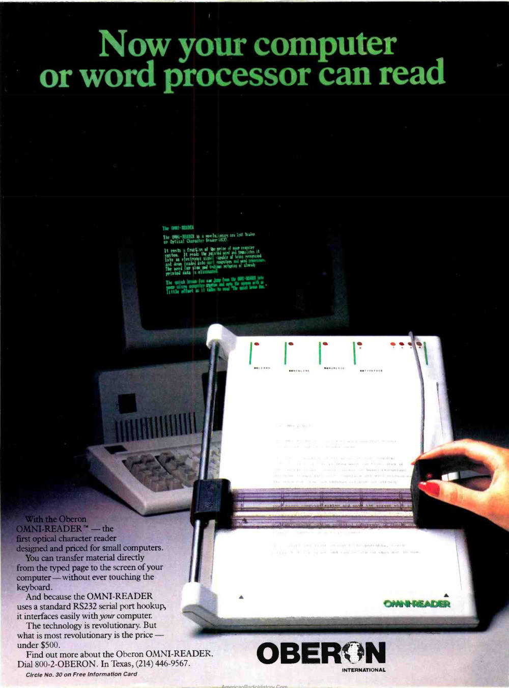 From the April 1985 issue of Computers & Electronics magazine