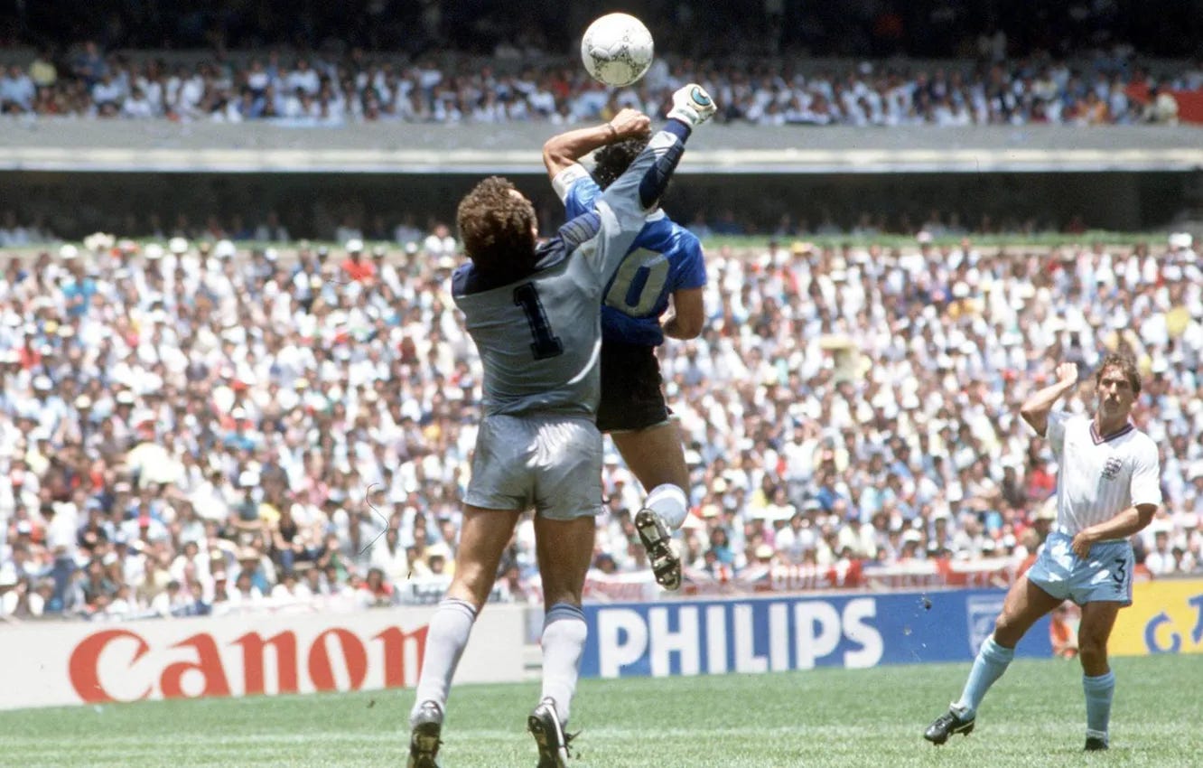 Photo wallpaper goal, Maradona, The Hand Of God, The Hand of God