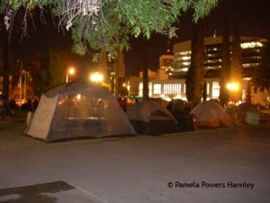 Occupy encampment in Armory Park-- before it was cleared out in the middle of the night by Tucson Police.