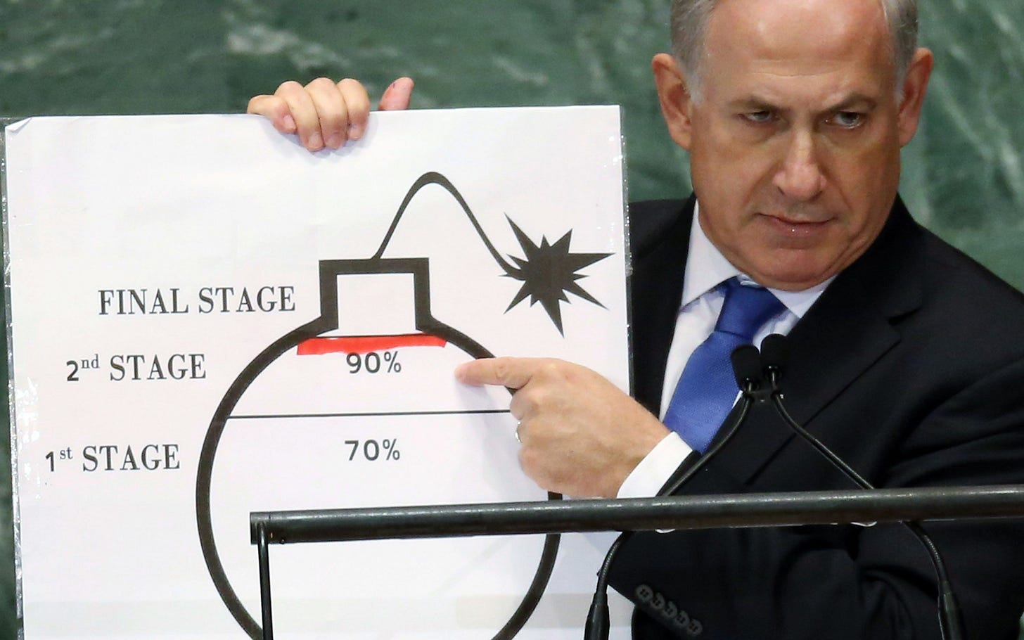 Israeli PM draws red line for Iran at UN