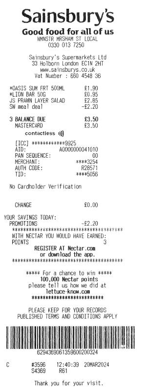 A close-up of a receipt

Description automatically generated