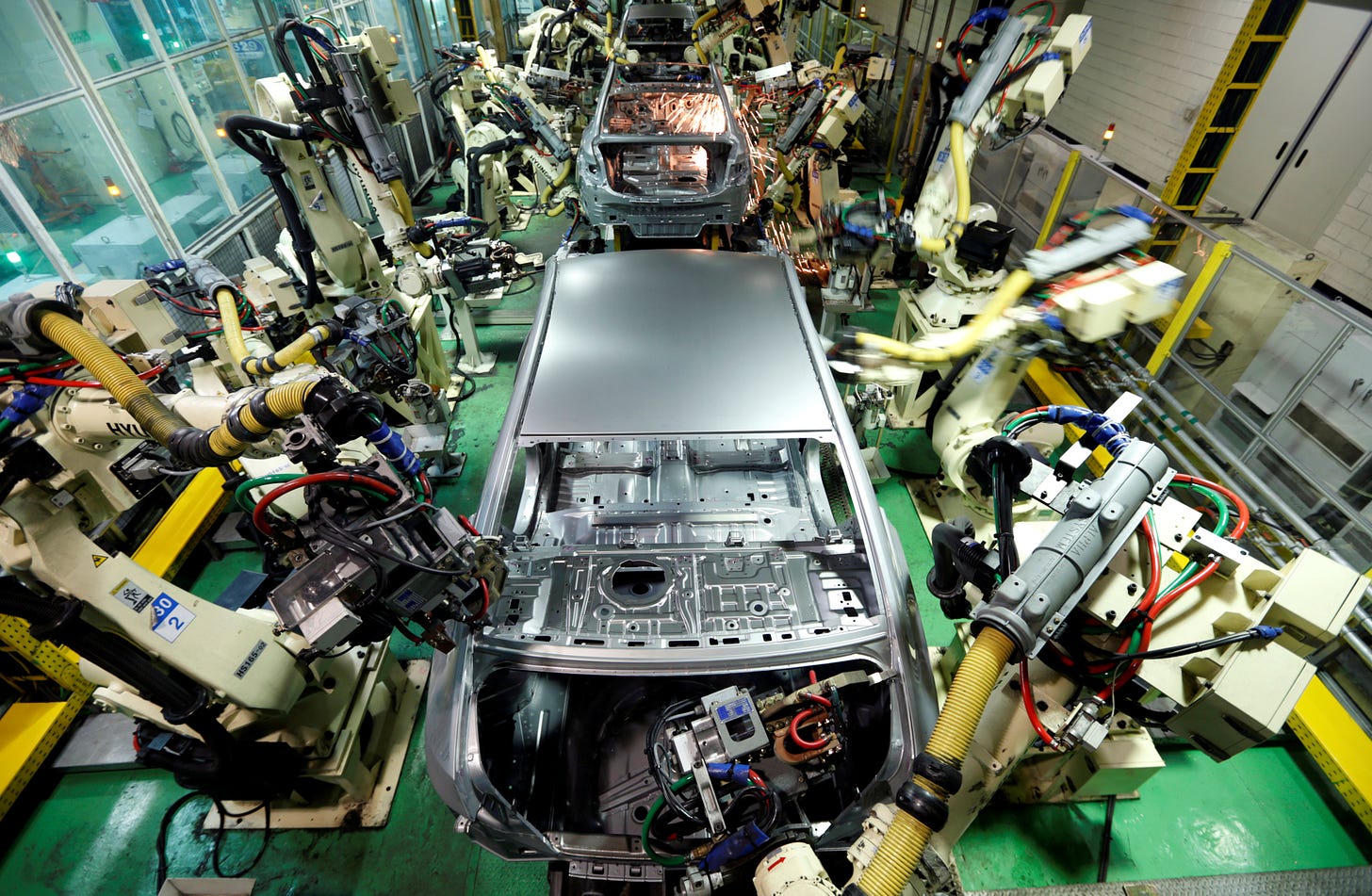 Hyundai Motor's sedans are assembled at a factory of the carmaker in Asan