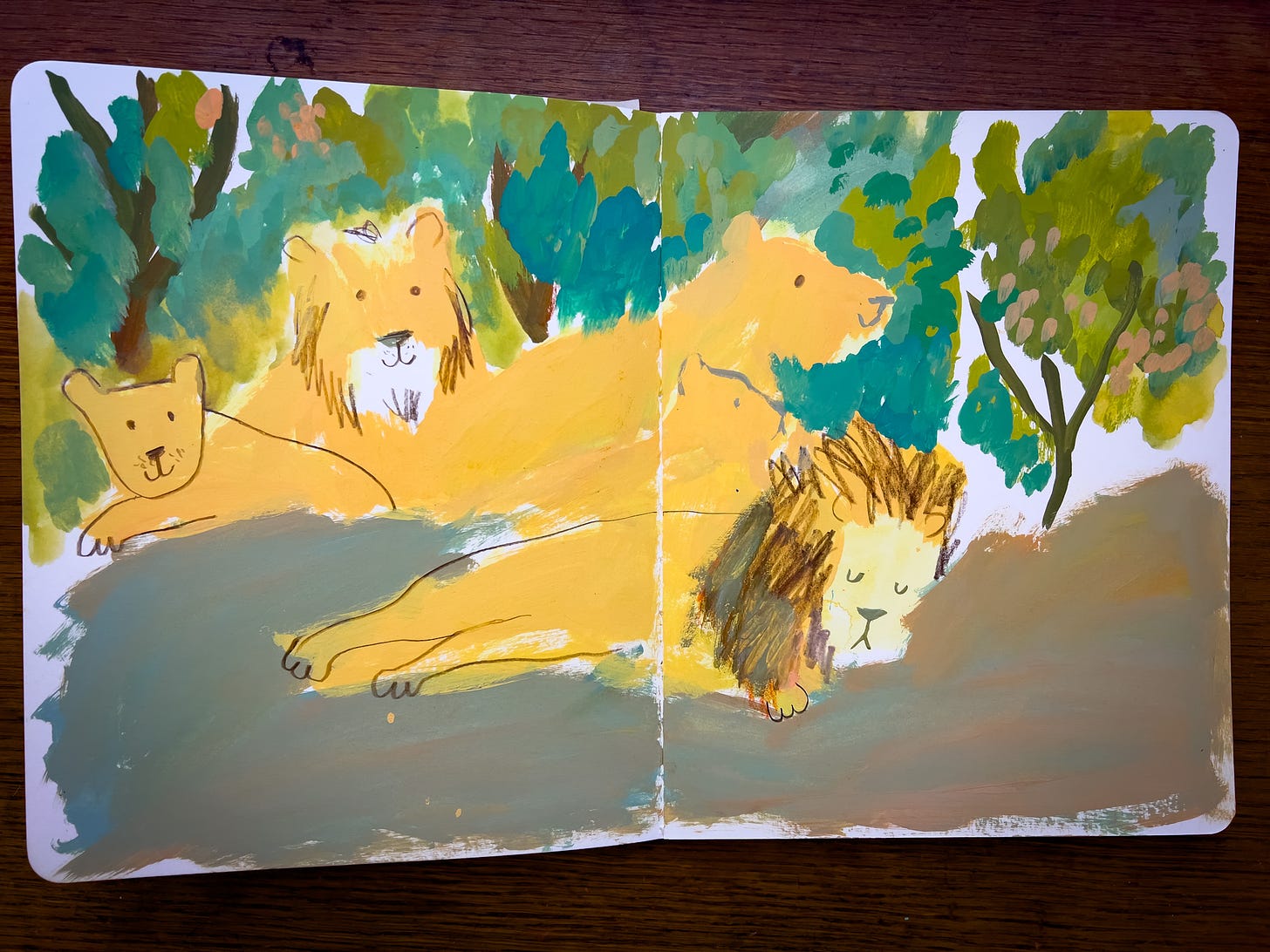 Lions Sketchbook Illustration by Beth Spencer