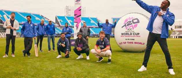 Usain Bolt joined by cricket legends and New York sports stars for first  look at Nassau County International Cricket Stadium