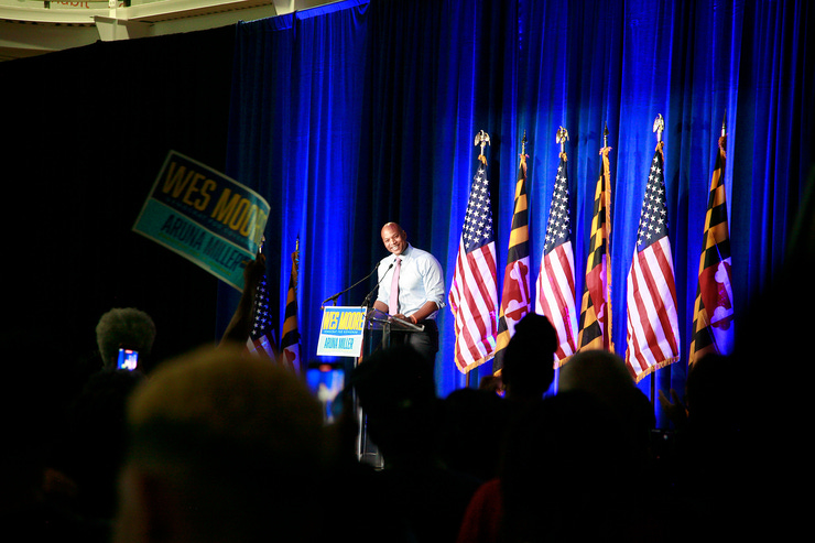 Wes Moore spoke at a rally in South County (Fort Washington) Aug. 6