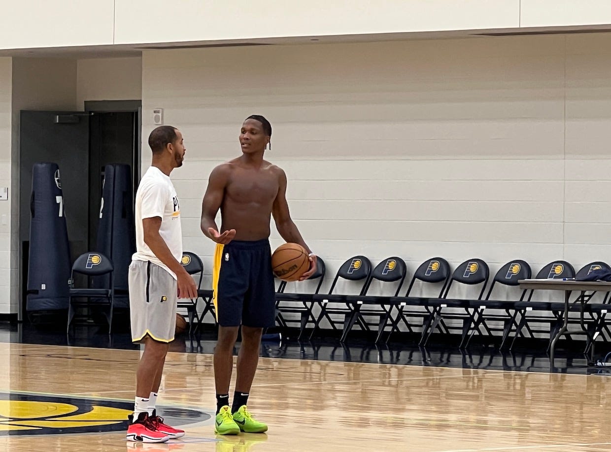 Two big-time competitors, Pargo and Mathurin, challenged one another after summer league practice last June.