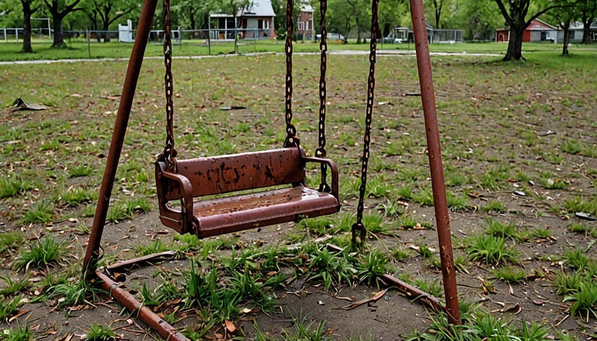 empty rusted swing