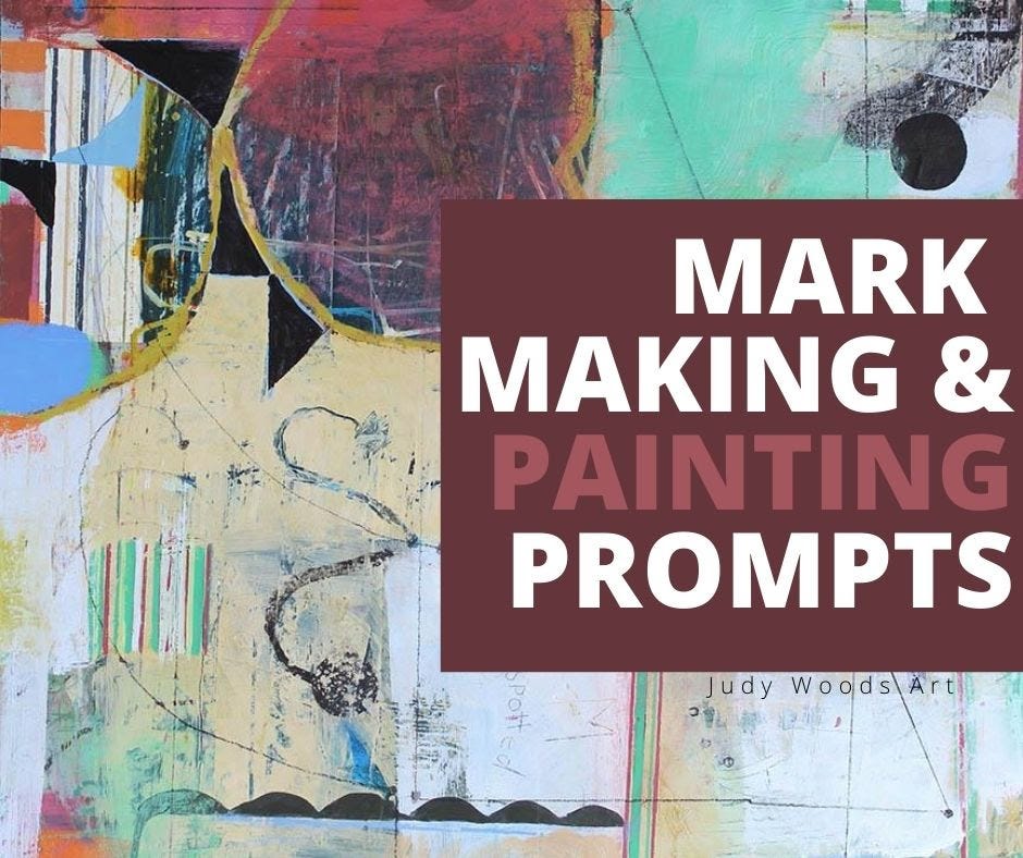 Mark making and painting prompts download by Judy Woods Artist