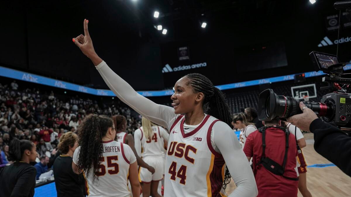 Kiki Iriafen lifts USC women over Mississippi in Paris opener - Los Angeles  Times