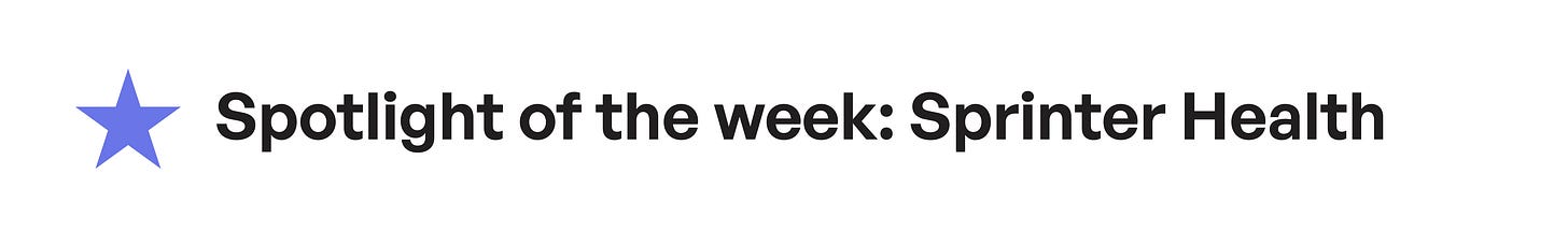 Banner that reads: "spotlight of the week: "Sprinter Health"