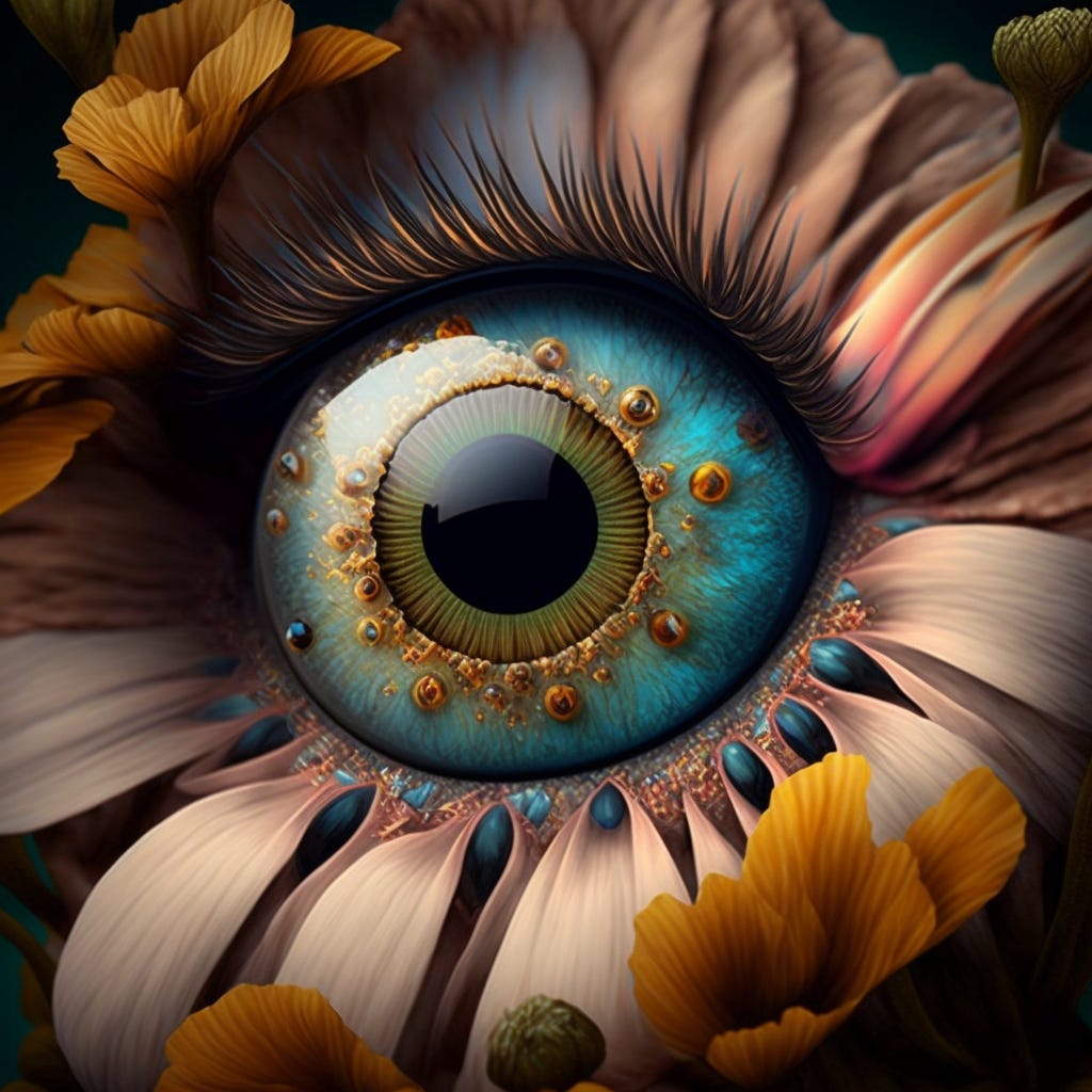 Must-See Flowers, a Collection of AI Blooms with Eyes – Moss and Fog