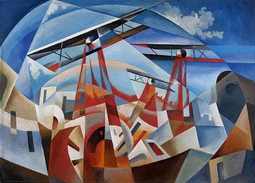 Aero Futurism. Art movement circa 1930's - painting - iModeler