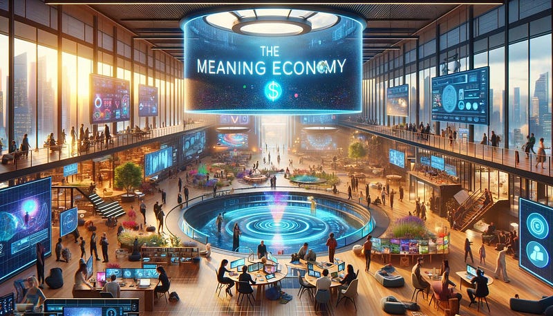 The concept of a Meaning Economy introduces a human-centric capitalism, a space where innovations are traded and sold on a tokenized virtual marketplace.