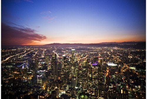 la helicopter tour night flight downtown