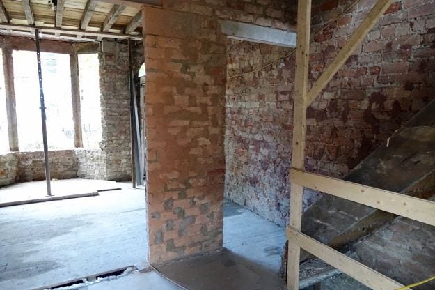 Only two weeks in we're down to the bricks, some internal demolition done...