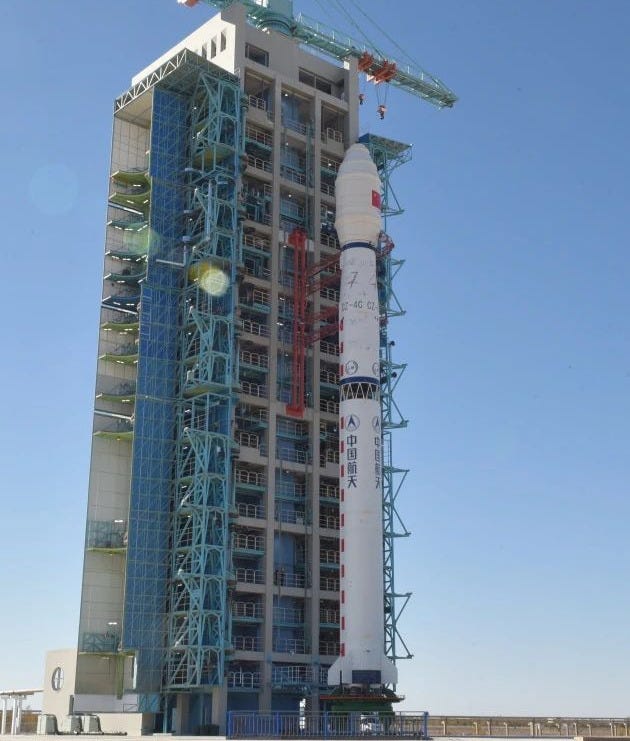 The Long March 4C Y59 vehicle at Launch Area 4 ahead of launch.