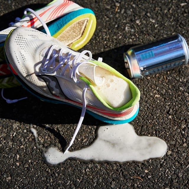 a shoe filled with beer