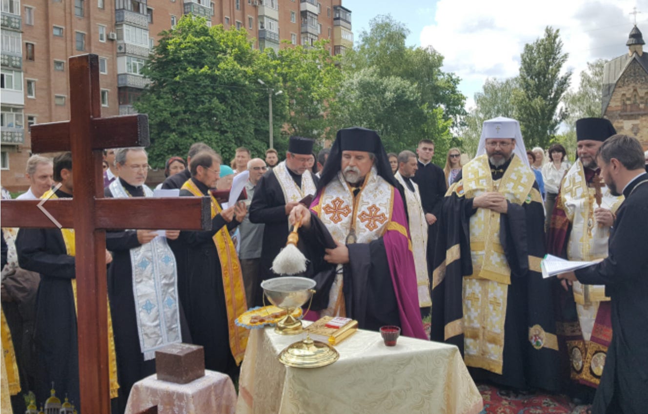 In Ukraine, a bishop comes into the Church