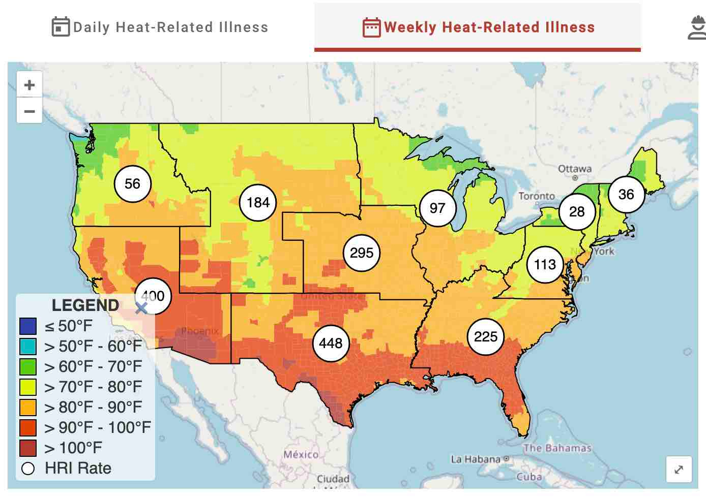 Heat poses significant and increasing risks to public health across the United States. Use this dashboard to explore your community’s heat exposure, related health outcomes, and assets that can protect people during heat events.