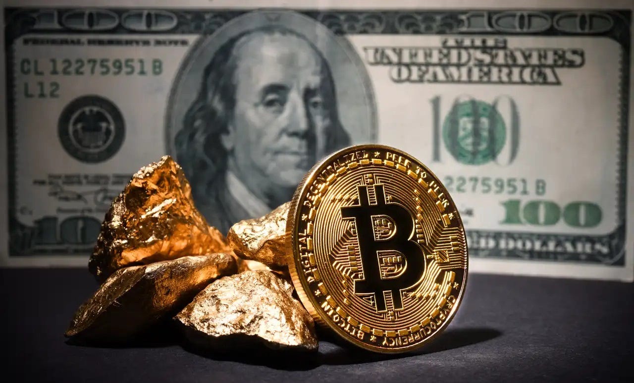 Bitcoin, oro y dólares