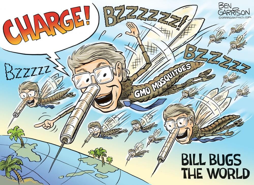 Ben Garrison Cartoon: Bill Gates Mosquito Machine | Epicworld Dinner Topics