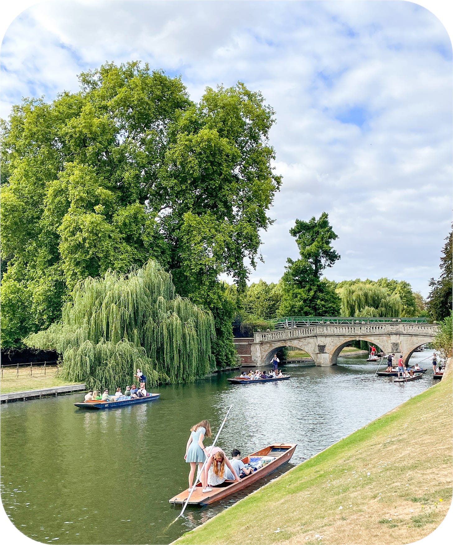 Punting on the River Cam, Cambridge, England