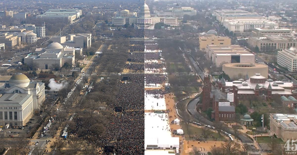 Photos: the crowd at Donald Trump's inauguration vs. Barack Obama's - Vox
