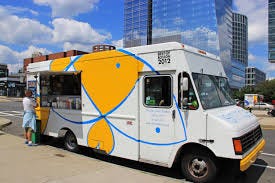 A food truck parked on the side of the road

Description automatically generated