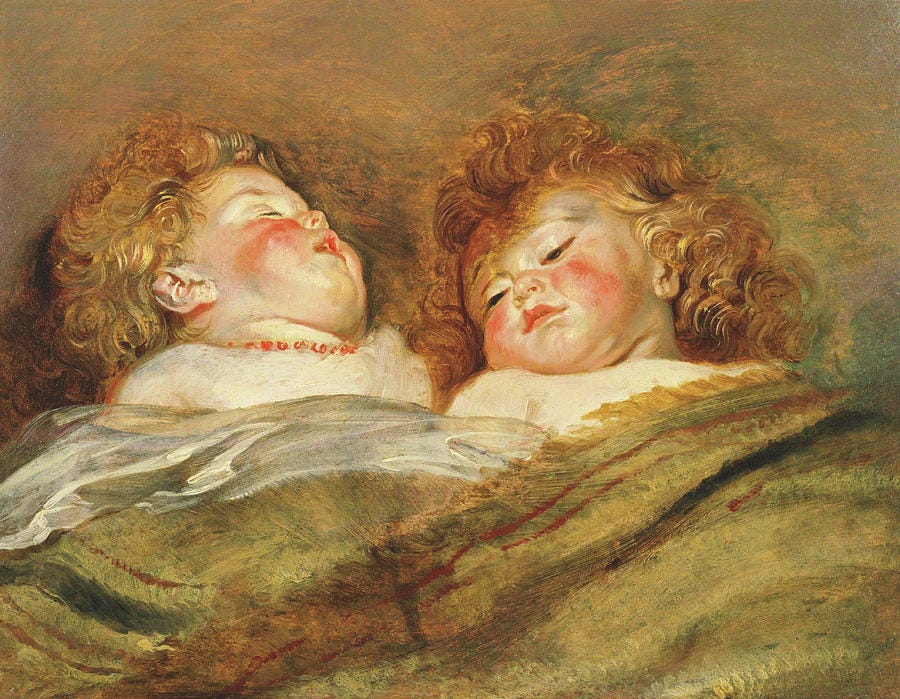 Two Sleeping Children Painting by Peter Paul Rubens