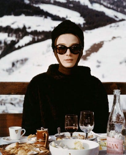 Audrey Hepburn: an alpine exemplar in Charade