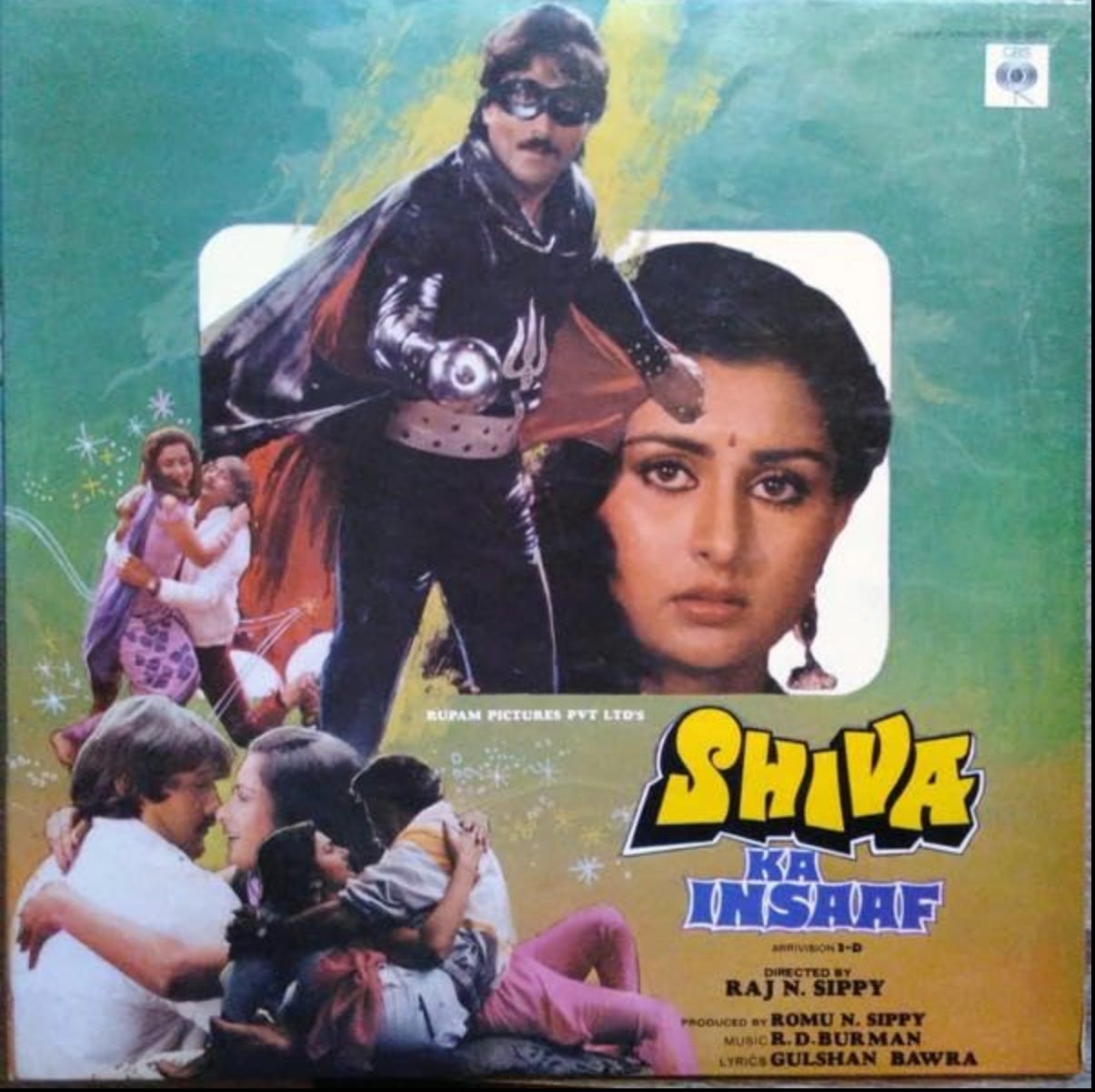 Movie poster with South Asian man in black with a zorro mask holds a foil while other scenes in the poster include him embracing the love interest