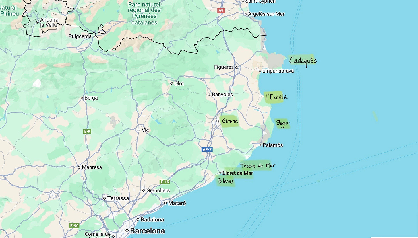 Costa Brava Map