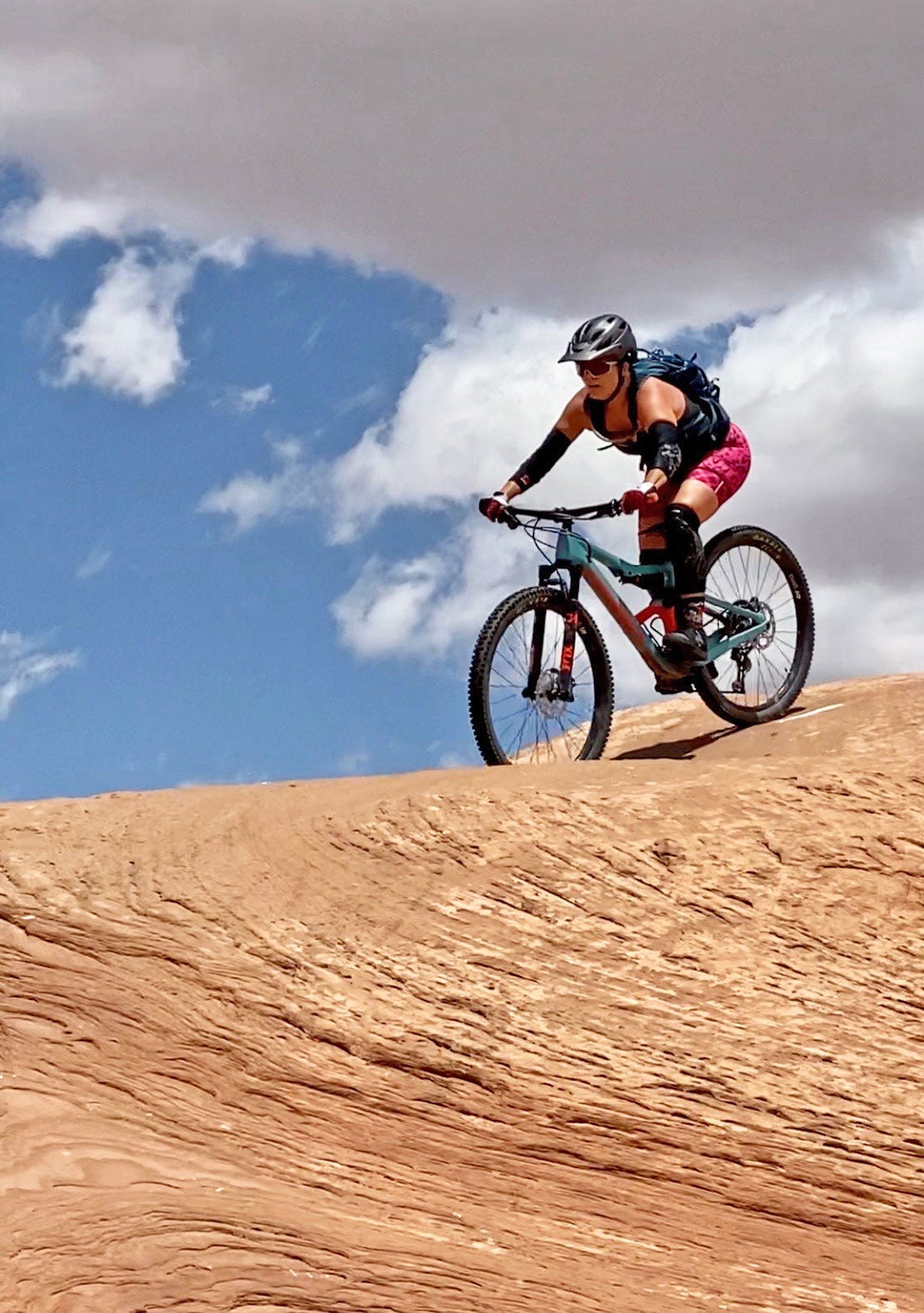 Kristi Koeter mountain biking in Moab