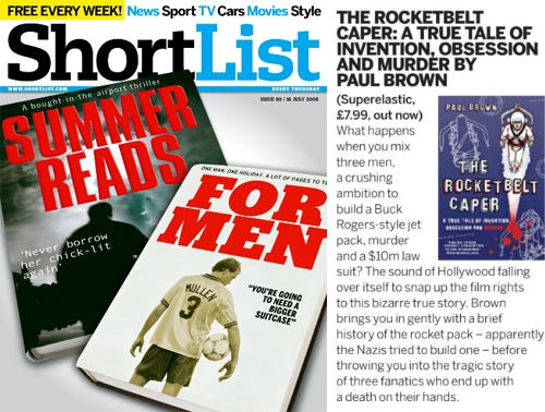 Shortlist magazine The Rocketbelt Caper review